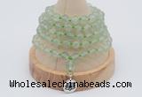 GMN1243 Hand-knotted 8mm, 10mm prehnite 108 beads mala necklaces with charm