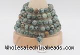 GMN1270 Hand-knotted 8mm, 10mm African turquoise 108 beads mala necklaces with charm