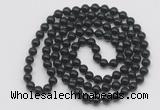 GMN142 Hand-knotted 6mm black onyx 108 beads mala necklaces