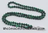 GMN1619 Hand-knotted 6mm green tiger eye 108 beads mala necklace with pendant