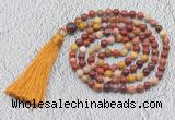 GMN208 Hand-knotted 6mm mookaite 108 beads mala necklaces with tassel