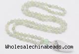 GMN4017 Hand-knotted 8mm, 10mm New jade 108 beads mala necklace with pendant