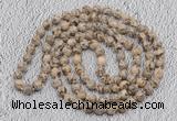 GMN466 Hand-knotted 8mm, 10mm feldspar 108 beads mala necklaces