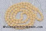 GMN476 Hand-knotted 8mm, 10mm honey jade 108 beads mala necklaces