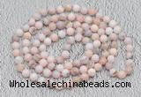 GMN510 Hand-knotted 8mm, 10mm natural pink opal 108 beads mala necklaces