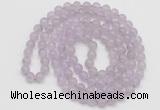 GMN520 Hand-knotted 8mm, 10mm lavender amethyst 108 beads mala necklaces