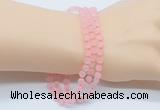 GMN5500 Hand-knotted 6mm matte rose quartz 108 beads mala necklaces