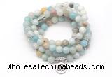 GMN7003 8mm amazonite 108 mala beads wrap bracelet necklace