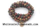 GMN7018 8mm picasso jasper 108 mala beads wrap bracelet necklace