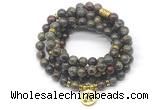 GMN7020 8mm dragon blood jasper 108 mala beads wrap bracelet necklace