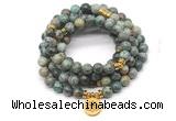 GMN7029 8mm African turquoise 108 mala beads wrap bracelet necklace