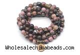 GMN7032 8mm rhodonite 108 mala beads wrap bracelet necklace