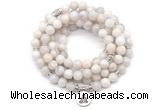 GMN7063 8mm white crazy lace agate 108 mala beads wrap bracelet necklaces