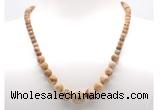 GMN7303 picture jasper graduated beaded necklace & bracelet set