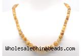 GMN7330 golden tiger eye graduated beaded necklace & bracelet set