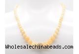 GMN7341 honey jade graduated beaded necklace & bracelet set