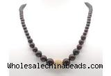 GMN7350 brecciated jasper graduated beaded necklace & bracelet set