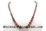 GMN7351 picasso jasper graduated beaded necklace & bracelet set