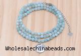 GMN7413 4mm faceted round tiny amazonite beaded necklace with constellation charm