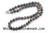 GMN7720 18 - 36 inches 8mm, 10mm round grey opal beaded necklaces