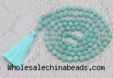 GMN773 Hand-knotted 8mm, 10mm amazonite 108 beads mala necklaces with tassel