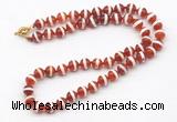 GMN7730 18 - 36 inches 8mm, 10mm round red Tibetan agate beaded necklaces