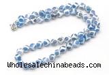 GMN7731 18 - 36 inches 8mm, 10mm round blue Tibetan agate beaded necklaces