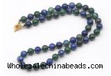 GMN7825 18 - 36 inches 8mm, 10mm round chrysocolla beaded necklaces