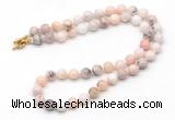 GMN7830 18 - 36 inches 8mm, 10mm round natural pink opal beaded necklaces