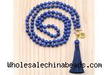 GMN8203 18 - 36 inches 8mm lapis lazuli 54, 108 beads mala necklace with tassel