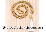 GMN8208 18 - 36 inches 8mm golden tiger eye 54, 108 beads mala necklace with tassel