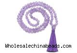 GMN8460 8mm, 10mm amethyst 27, 54, 108 beads mala necklace with tassel