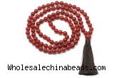 GMN8502 8mm, 10mm red agate 27, 54, 108 beads mala necklace with tassel