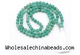 GMN8504 8mm, 10mm peafowl agate 27, 54, 108 beads mala necklace with tassel