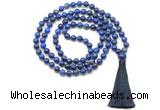 GMN8537 8mm, 10mm lapis lazuli 27, 54, 108 beads mala necklace with tassel