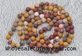 GMN921 Hand-knotted 8mm, 10mm matte mookaite 108 beads mala necklaces