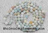 GMN923 Hand-knotted 8mm, 10mm matte amazonite 108 beads mala necklaces