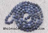 GMN925 Hand-knotted 8mm, 10mm matte sodalite 108 beads mala necklaces