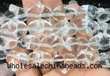 HGBS01 15 inches 11*13*18mm carved heart white crystal beads