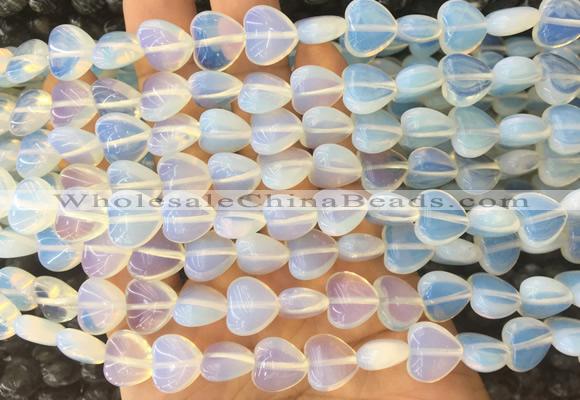 HGBS26 15 inches 12mm heart opalite gemstone beads wholesale