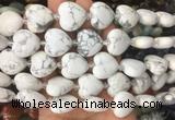 HGBS49 15 inches 20mm heart white howlite gemstone beads wholesale