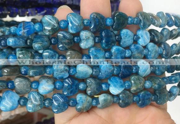 HGBS77 15 inches 10mm heart apatite gemstone beads wholesale