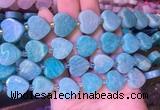 HGBS87 15 inches 16mm heart amazonite gemstone beads wholesale