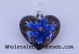 LP16 15*32*38mm heart inner flower lampwork glass pendants