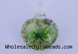 LP18 18*30*40mm heart inner flower lampwork glass pendants