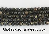 LPBS01 15 inches 6mm round black Lepidolite beads wholesale