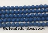 LVBS04 6mm, 8mm, 10mm, 12mm, 14mm, 16mm, 18mm & 20mm round royal blue lava beads