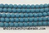 LVBS05 6mm, 8mm, 10mm, 12mm, 14mm, 16mm, 18mm & 20mm round turquoise blue lava beads