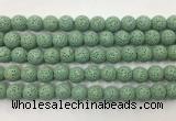 LVBS08 6mm, 8mm, 10mm, 12mm, 14mm, 16mm, 18mm & 20mm round green lava beads