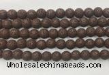 LVBS10 6mm, 8mm, 10mm, 12mm, 14mm, 16mm, 18mm & 20mm round brown lava beads